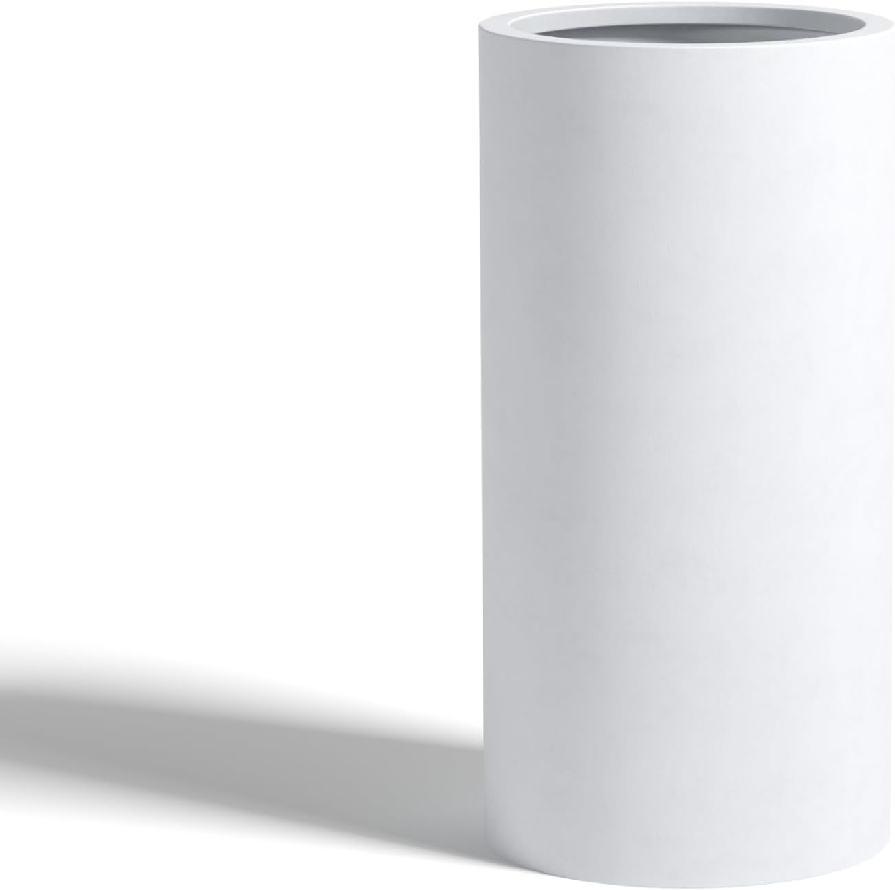 DTY Signature Mount Oxford Tall Outdoor Planter - Large White 31.5 Inch Height Modern Tall Planter Pot for Indoor & Outdoor Spaces - Stylish Planter for Contemporary Homes and Gardens