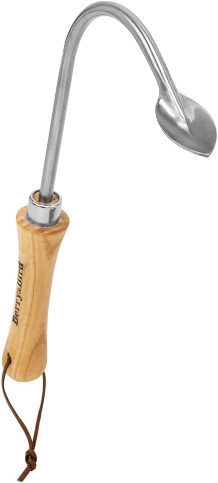 Berry&Bird Weed Puller, Crack Weeder Cultivator Garden Hand Tool, Durable Curved Head Hook & Wooden Handle, Garden Digging, Edging, Planting Remover for Patio Lawn Yard Moss Terrace Paving