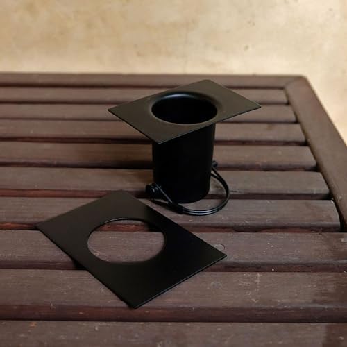 Nutshell Stores Medium Square Cups Rain Chain - Black - 19 Feet