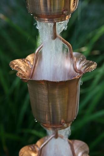 Nutshell Stores Flower Cups Rain Chain - Copper - 10 Feet