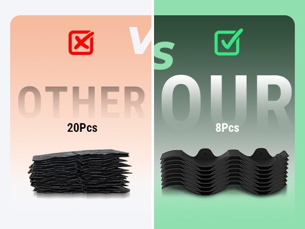 Mars Villa 40FT Landscape Edging No Dig, Interlocking Landscape Edging 5.9In Garden Edging Border with 64 Stakes, Plastic Flower Bed Border Flexible Edging for Landscaping, Lawn Patio (Black,32Pcs)