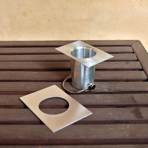 Nutshell Stores Medium Square Cups Rain Chain - Aluminum - 12 Feet