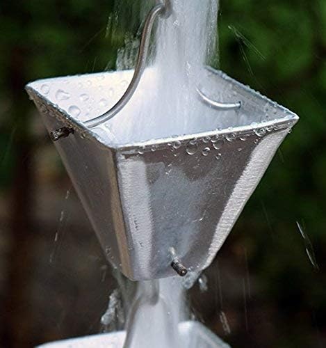 Nutshell Stores Medium Square Cups Rain Chain - Aluminum - 9 Feet