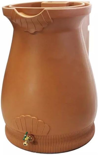 65-Gallon Urn Rain Wizard Decorative Barrel (Terracotta, 1 Pack)