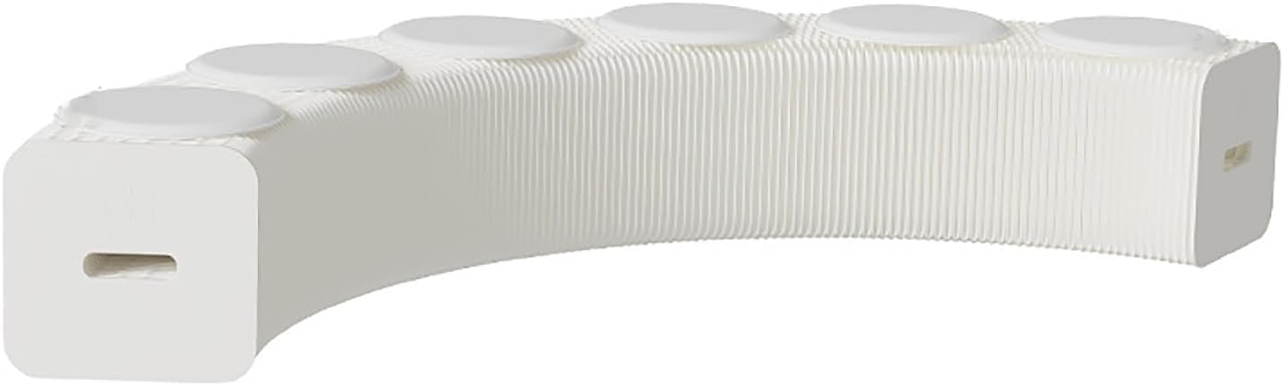 Foldable Kraft Paper Stool, Honeycomb Accordion Folding Bench, Collapsible Paper Stool for Small Spaces, Portable Footrest and Side Table for Living Room and Office,White-30×30×300cm