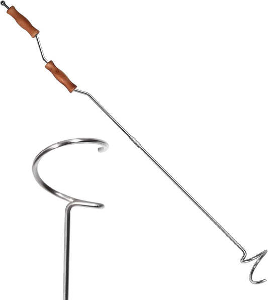 Stainless Steel Compost Aerator Tool – Manual Compost Turner for Outdoor Tumbler Bins, Rotating Mixing Tool