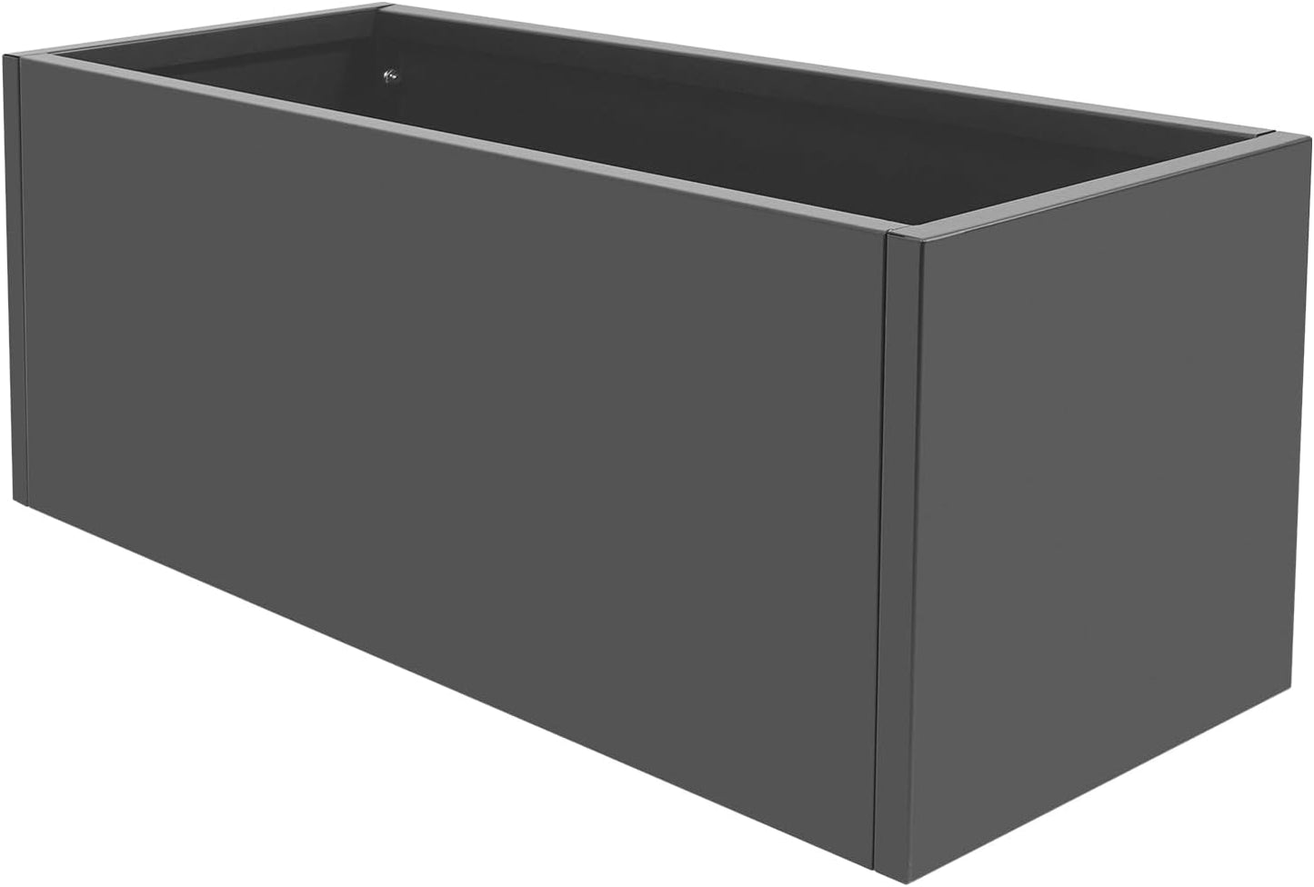 Steel Planter Box, 38" x 15" x 15" Rectangular Long Planter Metal Trough Box for Indoor Outdoor Tall Plants, Flowers or Shrubs (Gray)
