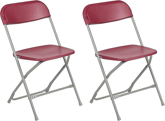 Flash Furniture Hercules™ Series Plastic Folding Chair - Red - 2 Pack 650LB Weight Capacity Comfortable Event Chair - Lightweight Folding Chair