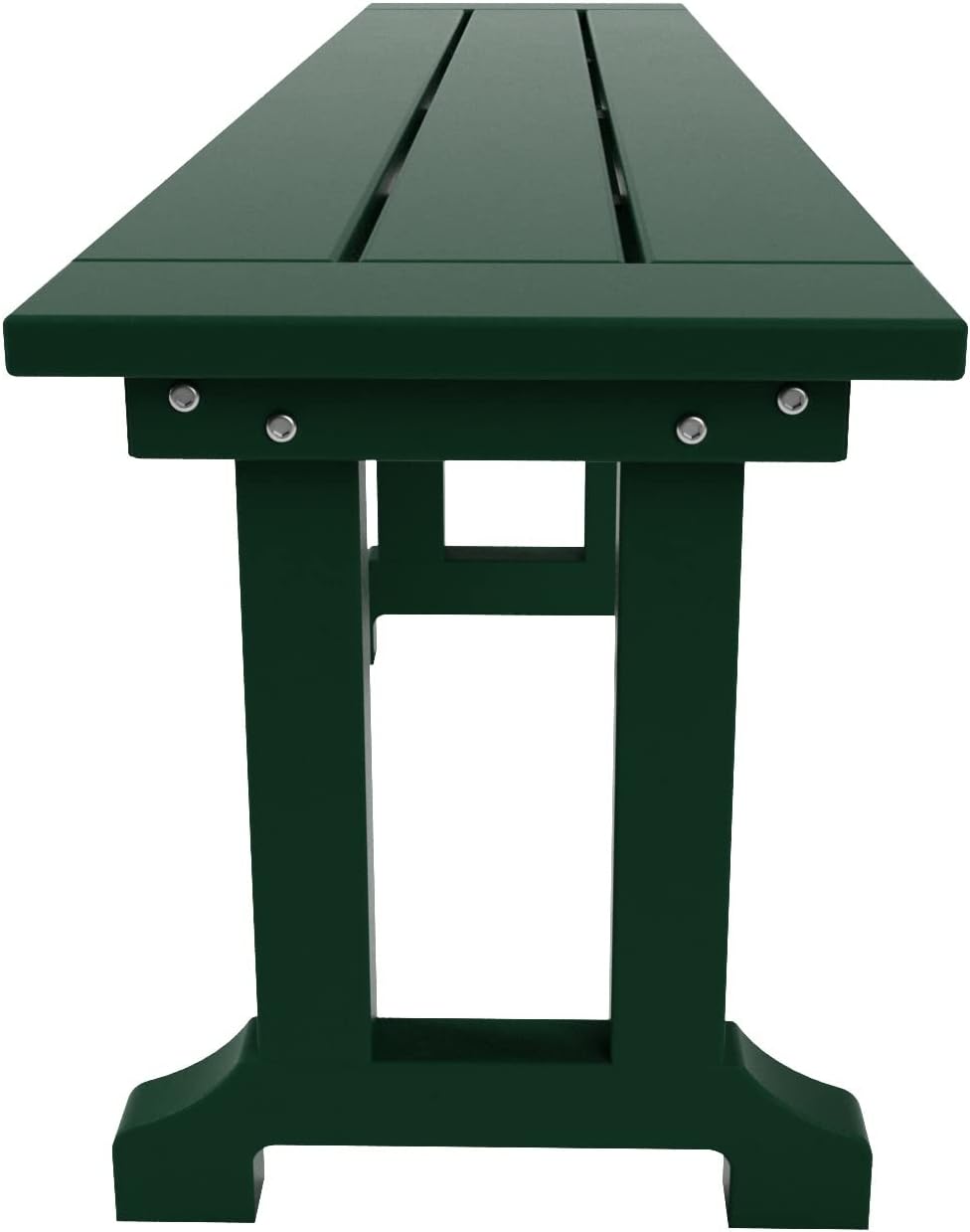 WestinTrends Malibu 65" Outdoor Dining Bench, All Weather Resistant Poly Lumber Patio Garden Bench Trestle Long Bench for Both Outdoor and Indoor, Dark Green
