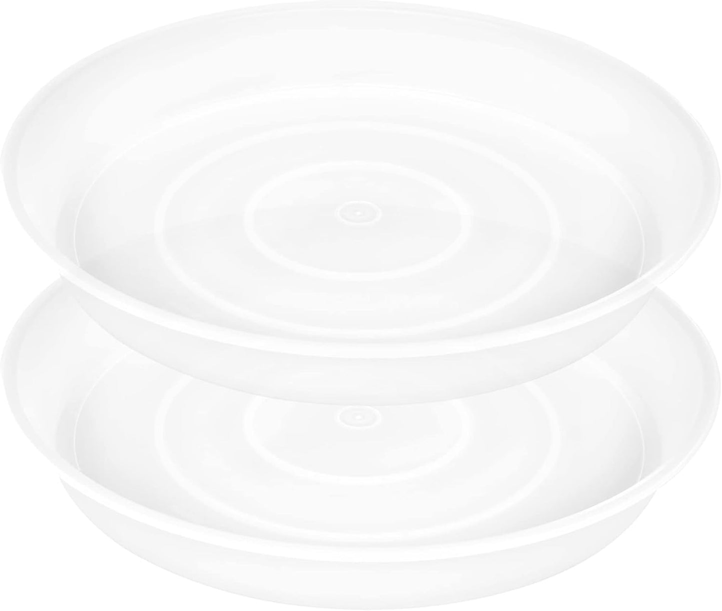 2 Pack of 12 inch Plant Saucer, 1.7" Depth Tray, Large Deep Garden Plastic Flower Planter Plant Trays for Indoors Outdoor Bath Bath (12", Clear)