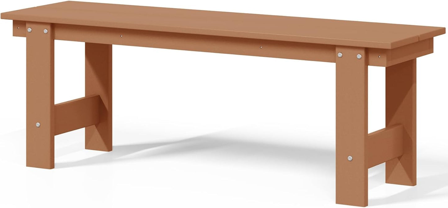 Garden Bench, Front Porch Bench Entryway Park Bench, Patio Backless Garden Seat for Outdoors/Indoor, Low Farmhouse Bench, Teak