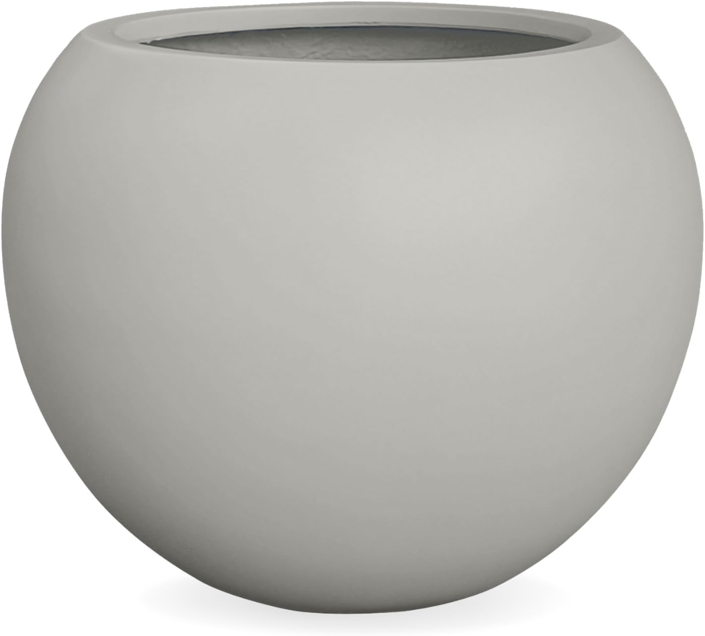 Globo Large Fiberstone Plant Pot, Large Planters for Indoor Plants, Outdoor Planters for Porch (Light French Gray, 20" D x 16" H)
