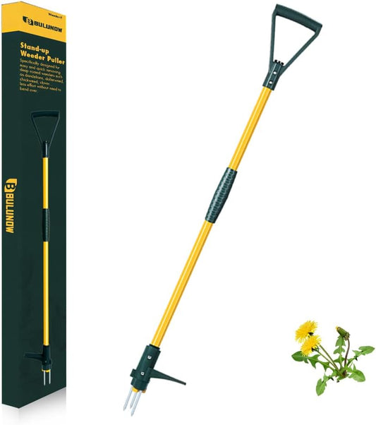 Weed Puller Tool, 50IN Long Handle 3 Claws Stand Up Weeder, Extra Thickened Stainless Steel Shaft Garden Weeding Tool,Remove the Roots of Thistles, Crabgrass, Dandelions, and Blackberries, etc.