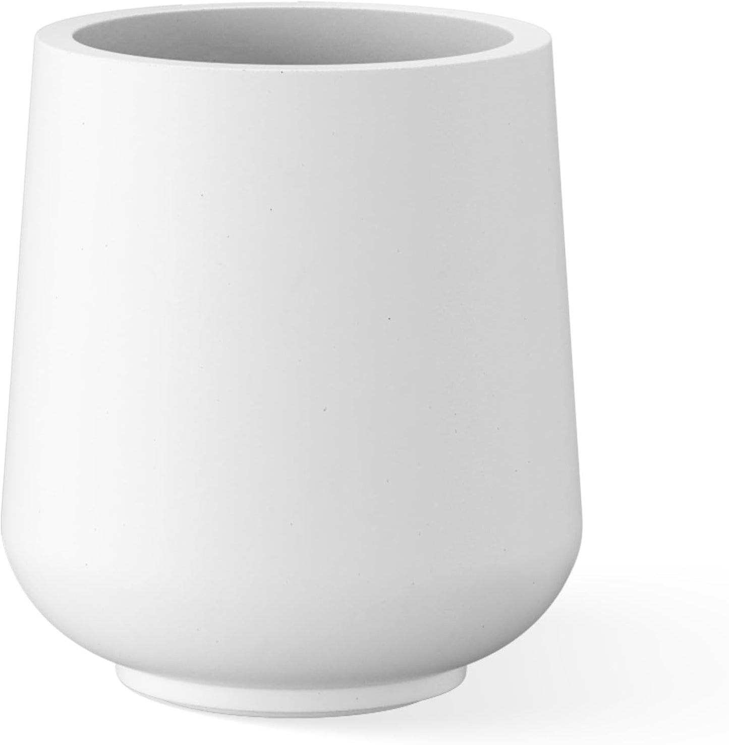 Kante 15.3-Inch Dia Round Concrete Planter, Large Plant Pot with Drainage Hole and Rubber Plug for Indoor Outdoor Use – Home, Garden, or Patio, Pure White