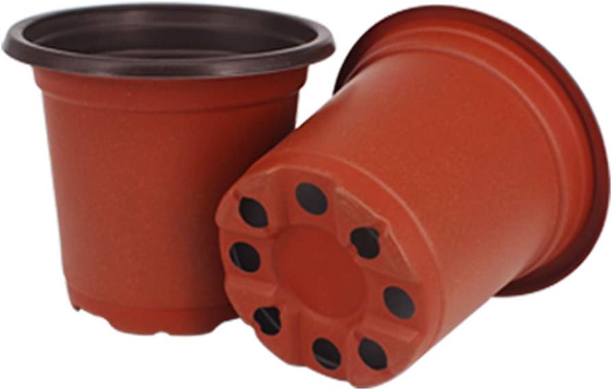 100 Pcs 4" Plastic Seedlings Plants Nursery Pots with 100 Pcs Waterproof Plastic Plant Tags and 2Pcs/Set Transplanting Digging Mini Tools