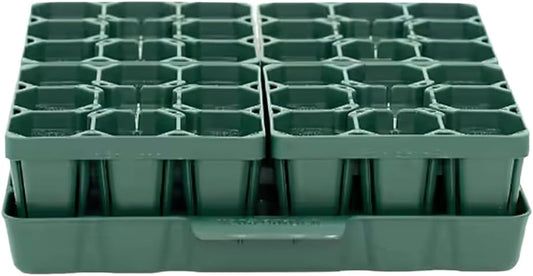 Vego garden Seedling Suite Products, 4 Pack Standard Seedling Trays with 10" x 10" Bottom Watering Trays