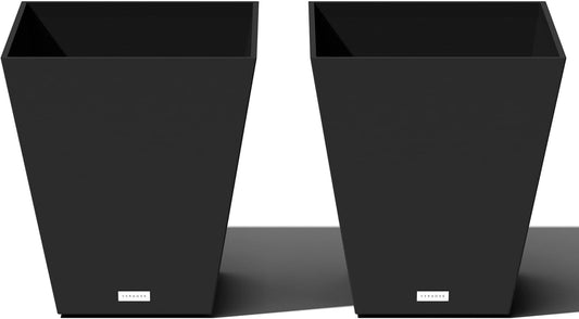 Veradek Pure Series Nobleton Plastic Planter - Large Pots for Indoor or Outdoor Porch/Patio | Durable All-Weather Use with Drainage Holes | Modern Planter Décor for Flowers, Shrubs, Trees