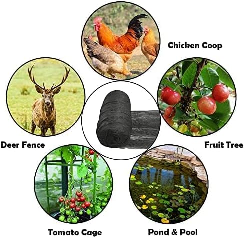 Meanchen Bird Netting for Garden 30x30 Ft, 1/2" Mesh Garden Netting,Heavy Duty Deer Netting,Protect Vegetable Plants and Fruit Trees,Garden Mesh Fence for Blueberry Bushes