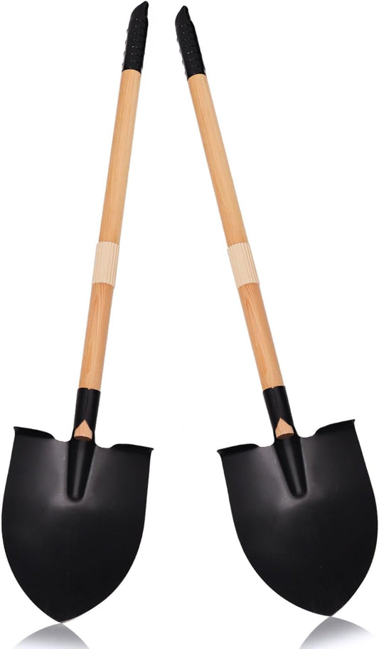 2PCS 27" Kids Shovels, Wood Handle & Metal Head Shovels for Digging Sand, Great for Beach & Garden