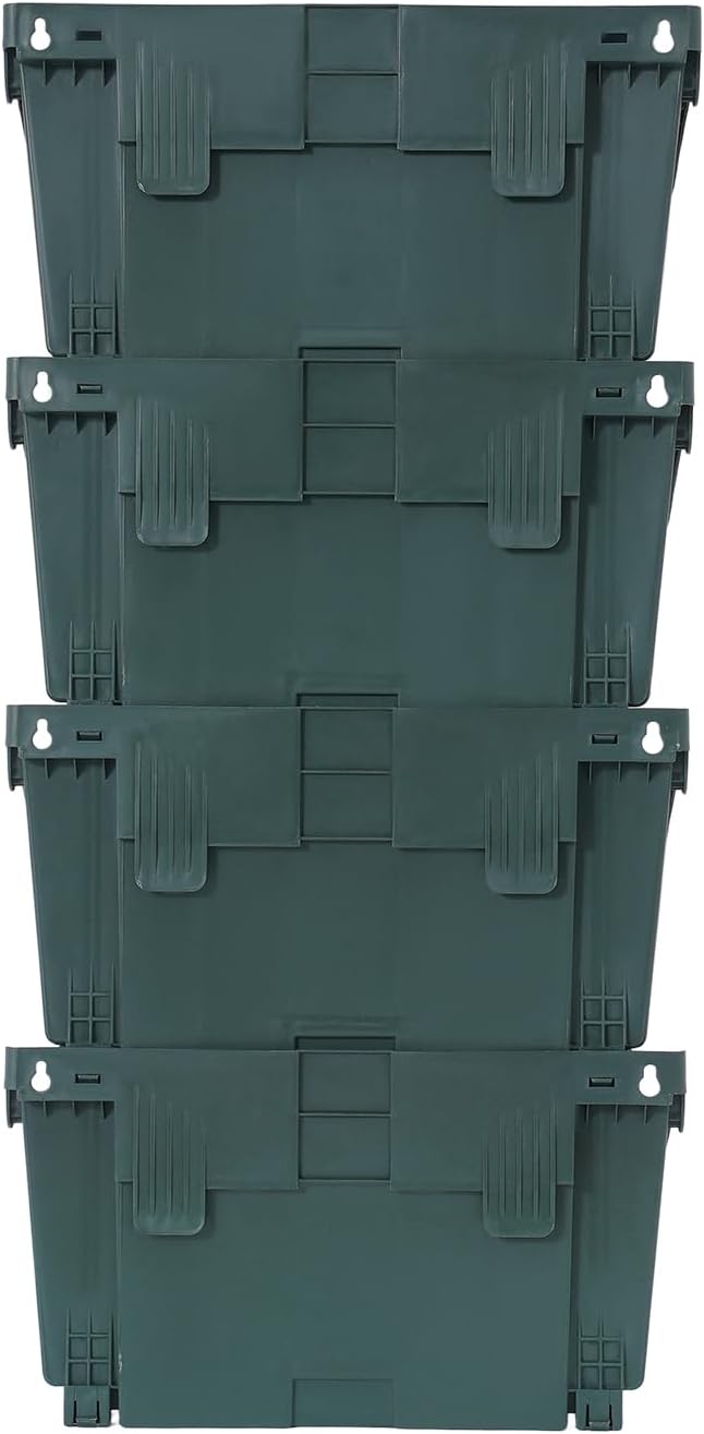 Vertical Wall Planter with 24 Plastic Pots, Wall-Mounted Garden Planter Stackable Wall Hanging Flower Pot Clasp Design with Grooves Drainage Holes for Indoor and Outdoor (Army Green 24)