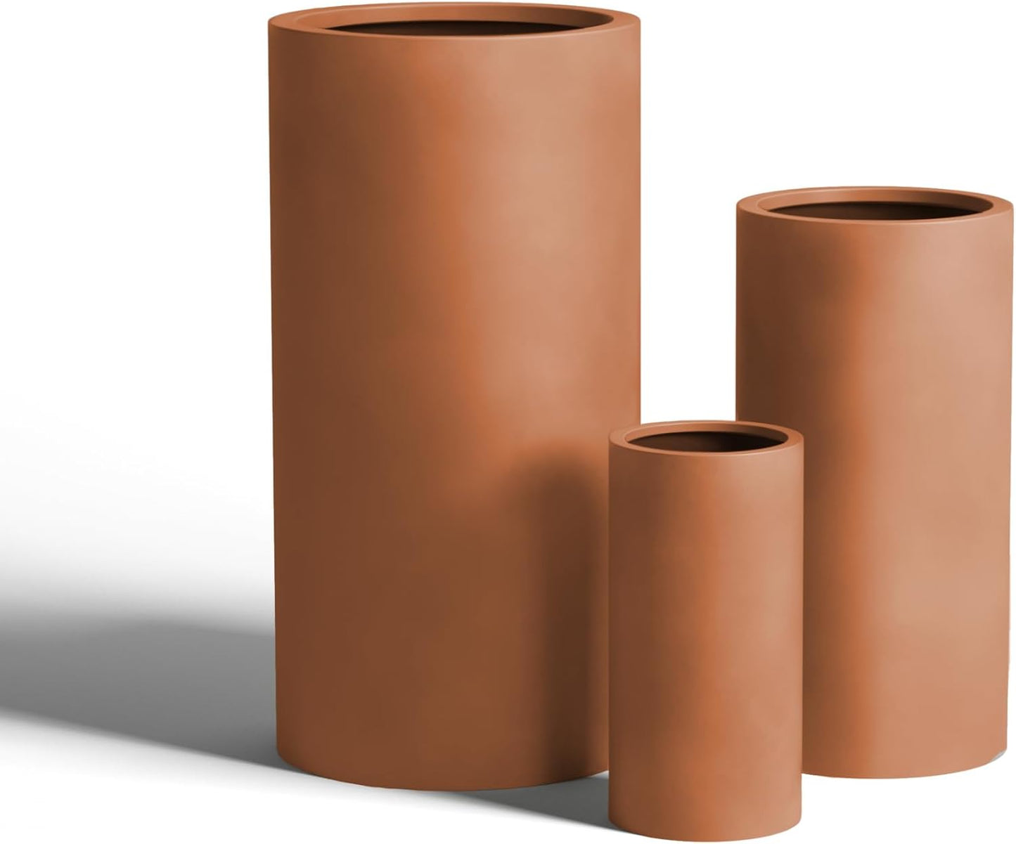 DTY Signature Mount Oxford Tall Outdoor Planter - Medium Terracotta 23.6 Inch Height Modern Tall Planter Pot for Indoor & Outdoor Spaces - Stylish Planter for Contemporary Homes and Gardens