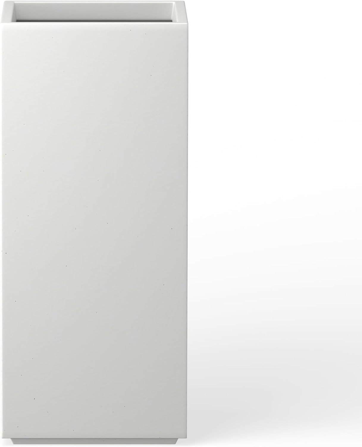 Kante 20.3" H Tall Rectangular Concrete Planter, Modern Square Diameter Plant Pot with Drainage Hole and Rubber Plug for Indoor Outdoor Home Patio Garden, Pure White