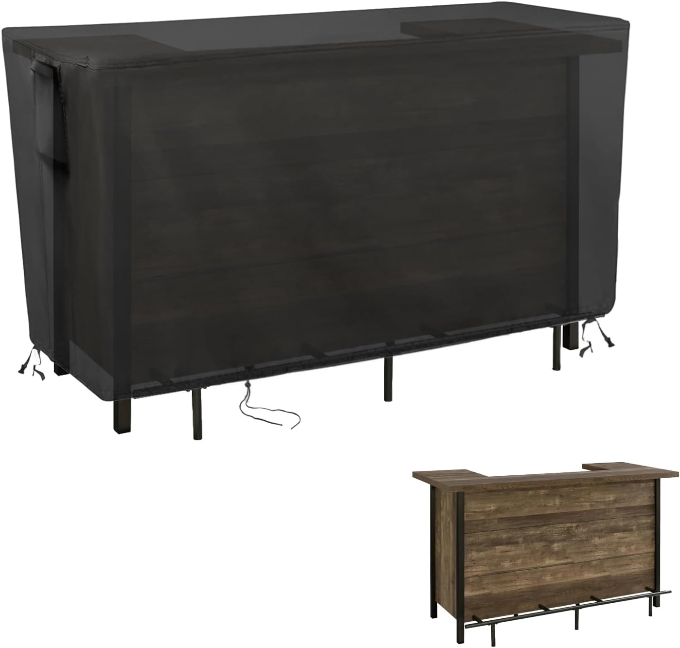 Kingling Outdoor Table Cover for Bar Table, 72 Inch Waterproof Patio Bar Cover for Outdoor Prep Table - 72''L x 29''W x 44''H