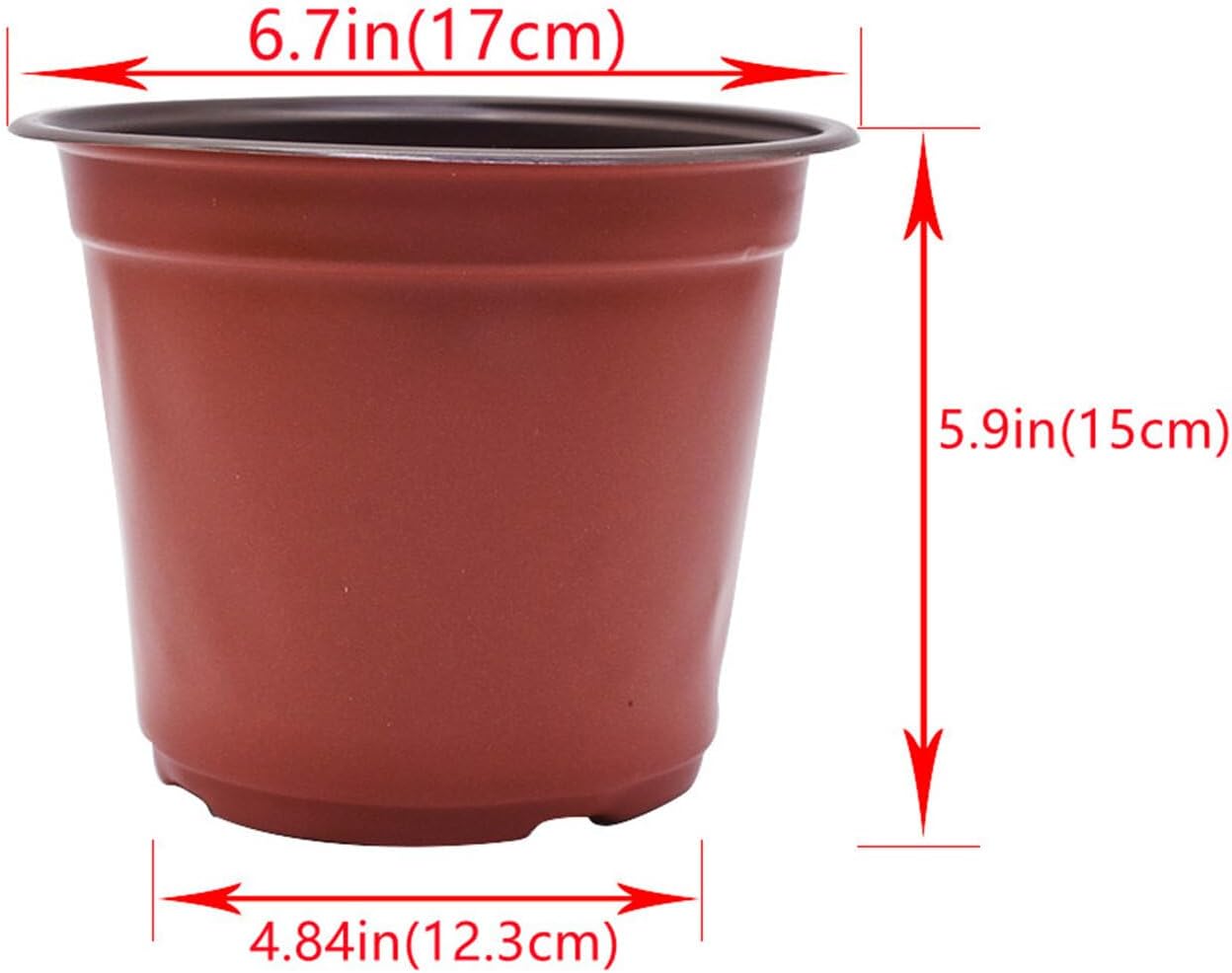 100 PCS 6.7 Inches Plastic Plant Nursery Pots, Reusable for Succulents, Seedlings, Cuttings, Transplanting,Seedlings Plastic Plant Pots with Drainage Holes