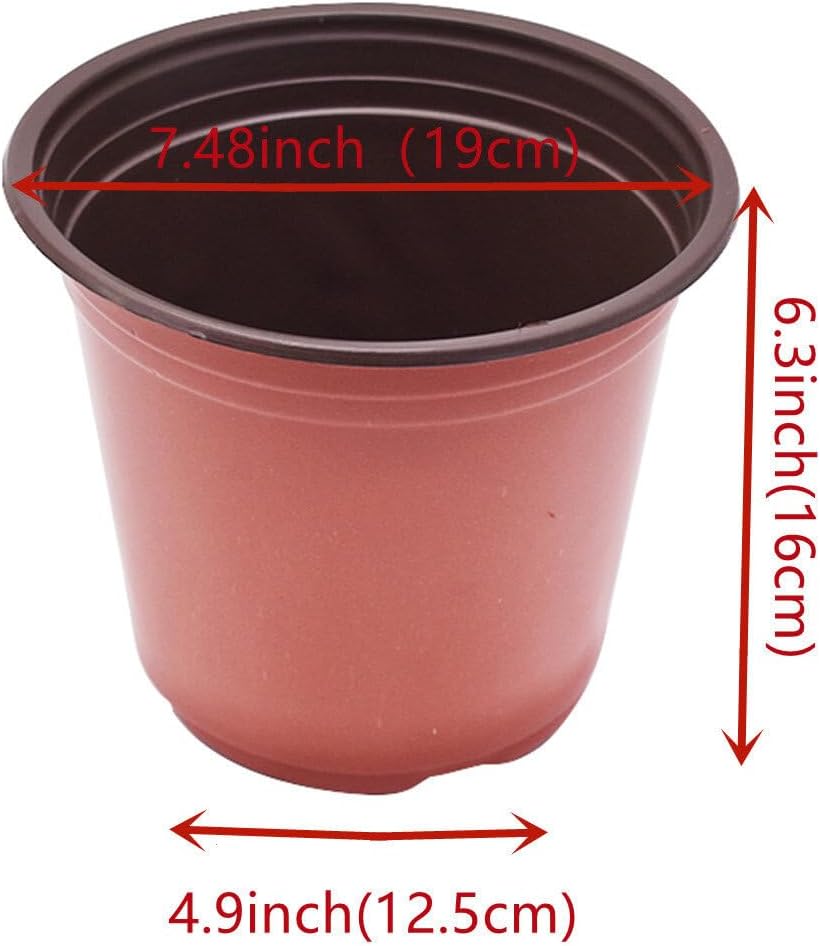 100 Pcs 7.5 Inch Plastic Plant Nursery Pots Reusable Pots for Succulents Seedlings Cuttings Transplanting with Drainage Holes