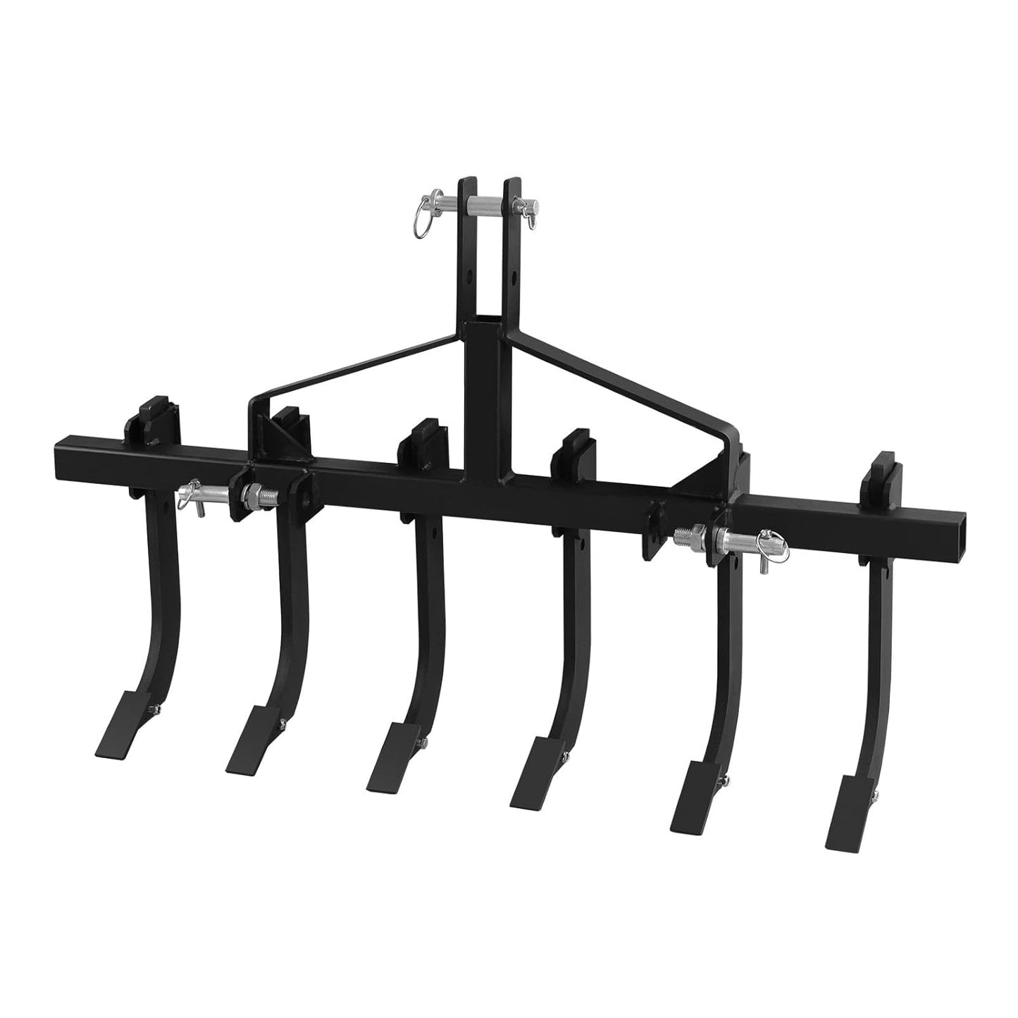 48" Tractor Cultivator/Chisel Plow, Detachable Cultivator with 6 Scarifier Handles,Provides Fertile Soil for Plant Seeds and More,3-Point Scarifier for CAT-0 Black