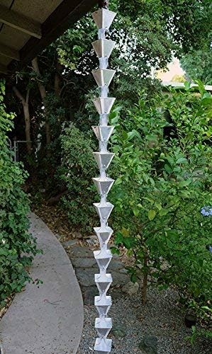Nutshell Stores Medium Square Cups Rain Chain - Aluminum - 18 Feet