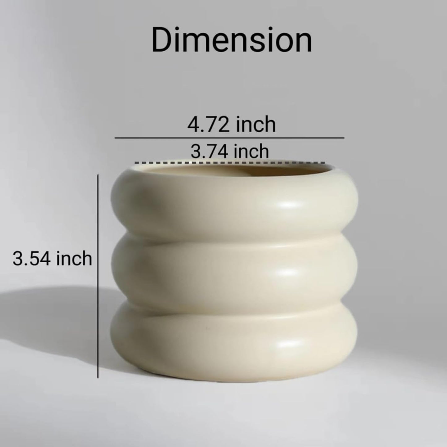 Ceramic Plant Pot Indoor, 4.7 Inch Flower Pot with Drainage Hole, Small Bubble Design Ceramic Planter for Home & Office Decor (Beige)