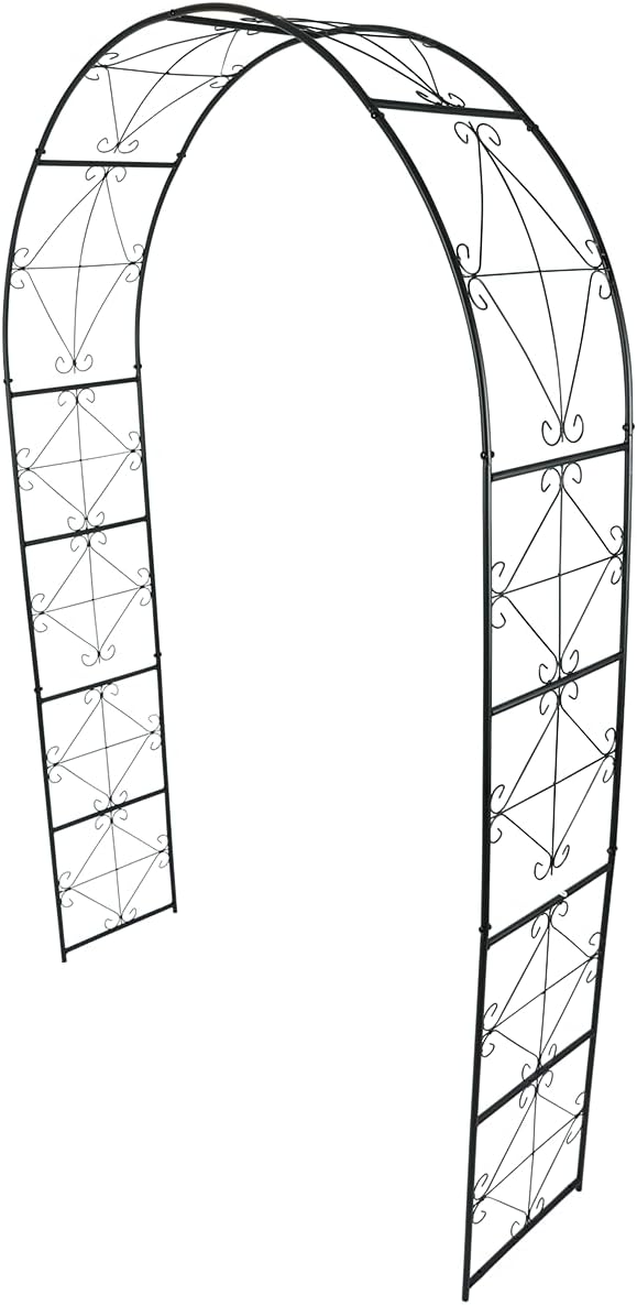 Metal Garden Arch 7.2ft High X 4.5ft Wide Garden Arbor for for Climbing Plants Roses Vines, Outdoor Garden Lawn Backyard Patio, Garden Wedding Party Decoration