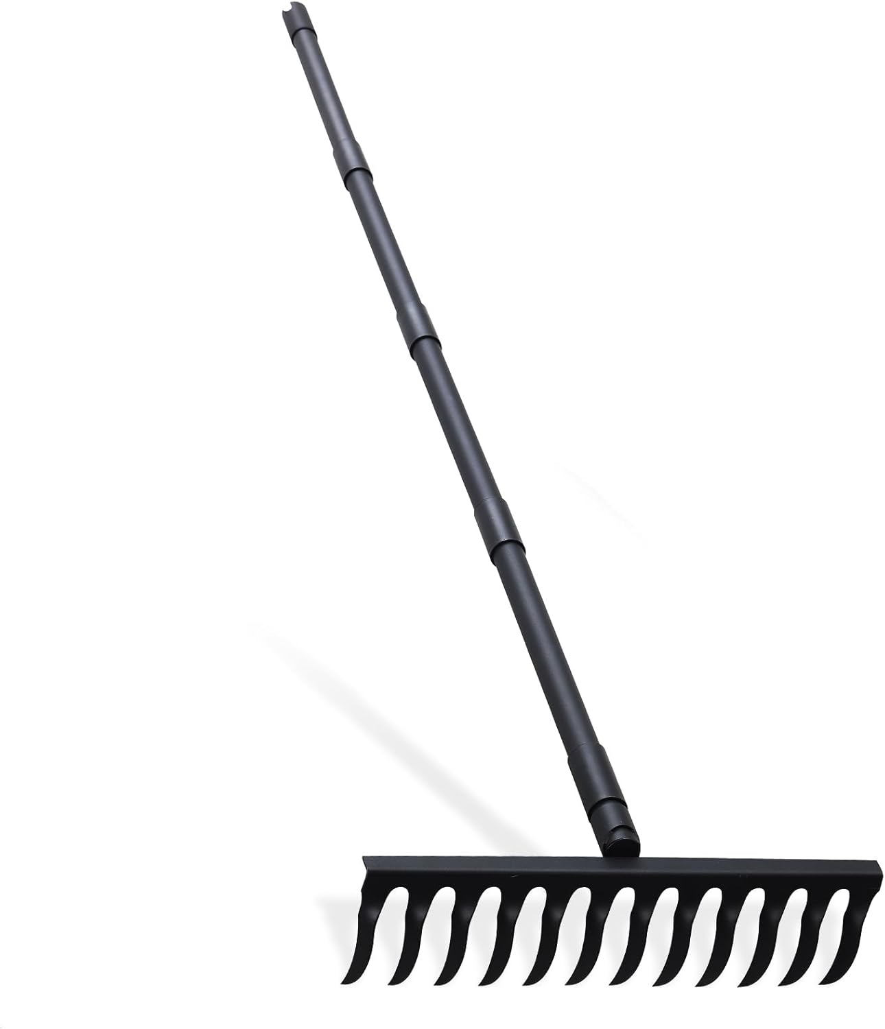 Pragmatist Bow Rake Heavy Duty 60" Metal Head Garden Rake with Adjustable Stainless Steel Handle Garden Tool for Loosening Soil Leveling Mulch Gathering Leaf