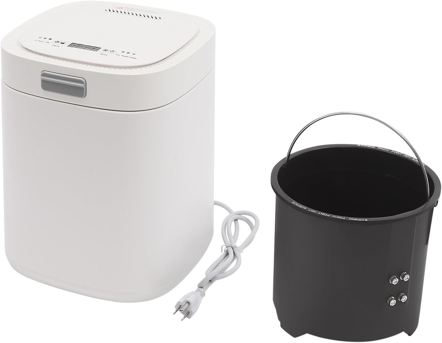 2.5L / 0.66 Gal Electric Kitchen Composter Indoor/Outdoor Odorless Quiet Smart Compost Bin Quick/Standard/Ferment Working Modes, Turn Food Waste into Fertilizer for Garden (White)