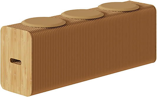 Foldable Kraft Paper Stool, Honeycomb Accordion Folding Bench, Collapsible Paper Stool for Small Spaces, Portable Footrest and Side Table for Living Room and Office,Brown-44×31×150cm