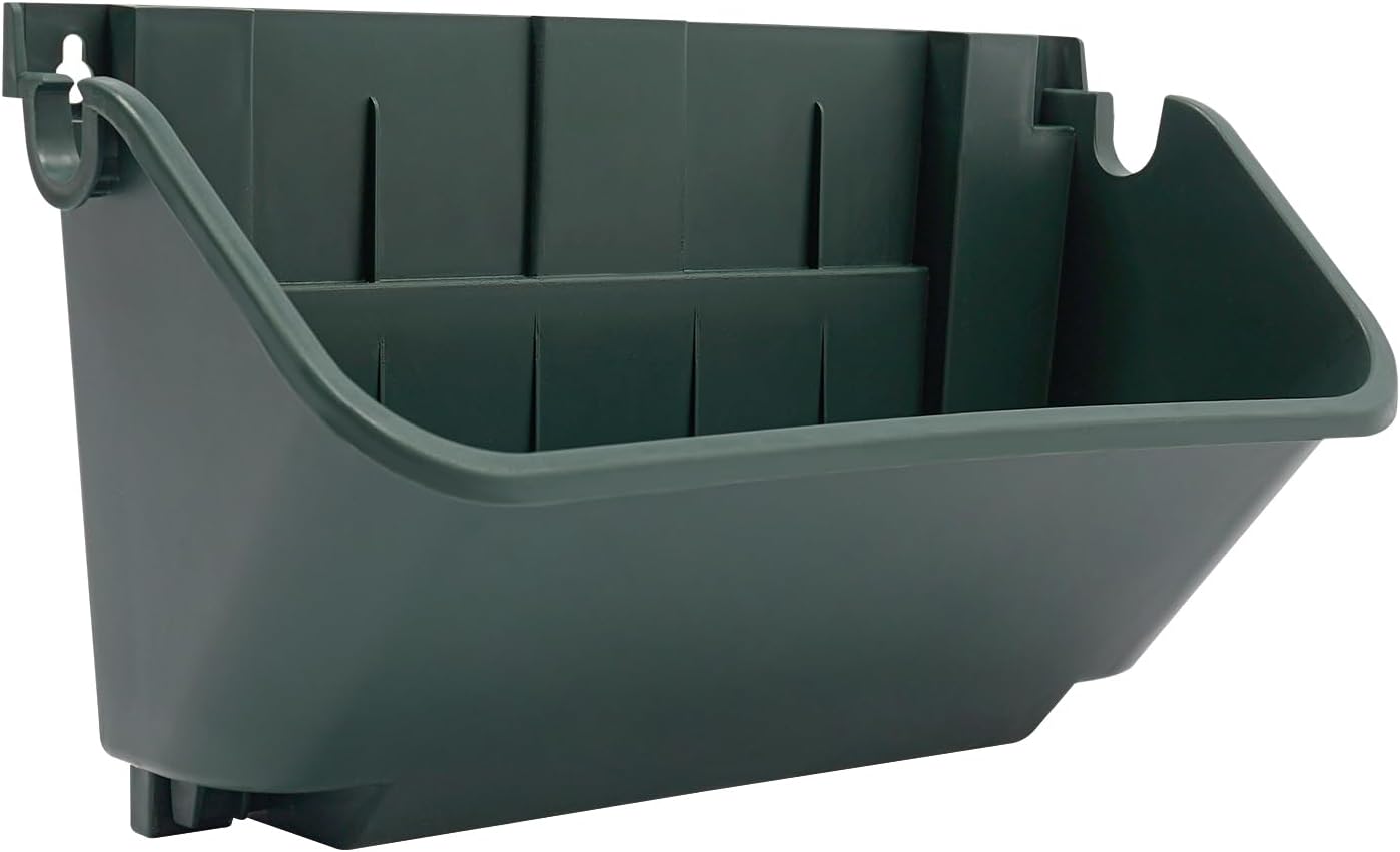 24Pack Vertical Wall Garden Planter, 13 inch Wall-mounted Garden Planters, Stackable Hanging Planter, Plastic Flower Pot with 4 Drainage Tray & 6.56FT Drainage Pipe for Indoor and Outdoor (Green)