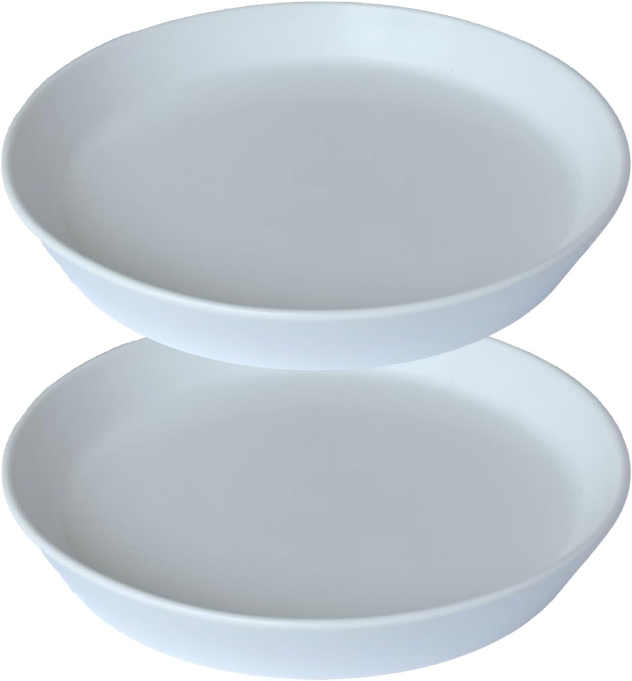 2 Pack 8 Inch Flower Pot Saucers - 9 Inch (8.7 Inch) Ceramic Plant Saucer for Outdoors & Indoors - Glazed Ceramic Plant Pot Trays for Water Drainage - Durable & Stylish Round Plant Tray