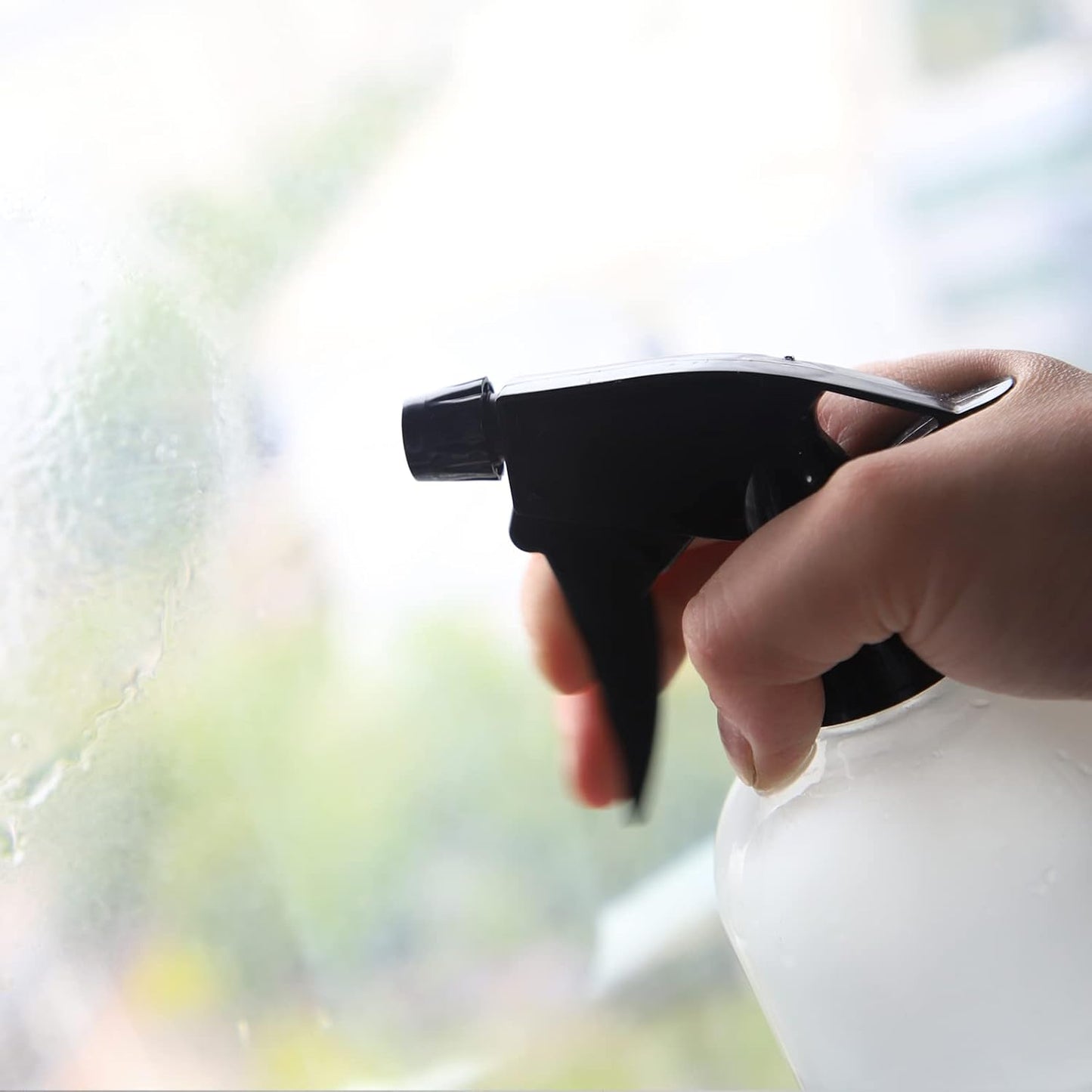 OFFIDIX Glass Spray Bottle,Plant Mister,Pressure Watering Can,Water Spray Bottle with Adjustable Nozzle,0.43L/15.17oz Handheld Spray Bottles for Outdoor Indoor Garden,Cleaning Solutions（Frosted Clear）