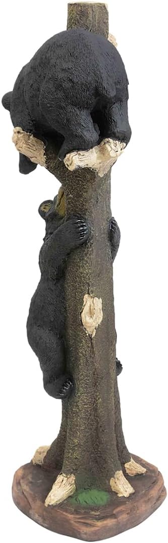 Black Forest Décor Two Black Bears Climbing Sculpture - Large