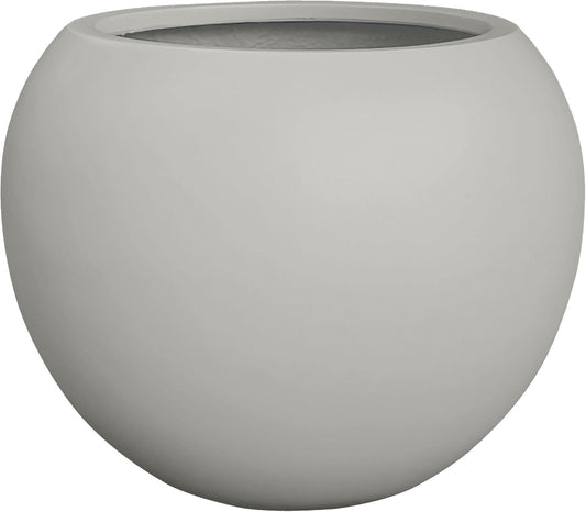 Globo Large Fiberstone Plant Pot, Large Planters for Indoor Plants, Outdoor Planters for Porch (Light French Gray, 12" D x 9.7" H)