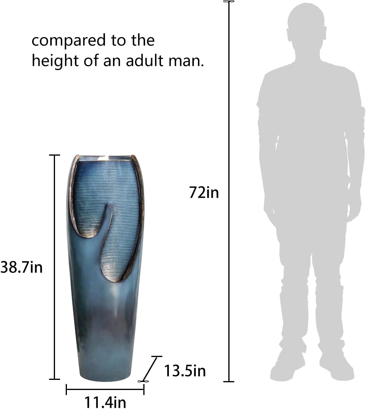 Naturefalls 38.7” H Modern Outdoor Fountain - 4-Tiered Outdoor Garden Fountains with Contemporary Design&LED Light for Garden, Patio, Deck, Porch, Backyard and Home Art Decor