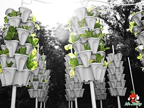 18 inch Large Stackable Planters (Terra-Cotta) Out Door Garden. Vertical Planter. Made USA. Easy to Set up Save a Space. Save a Water.