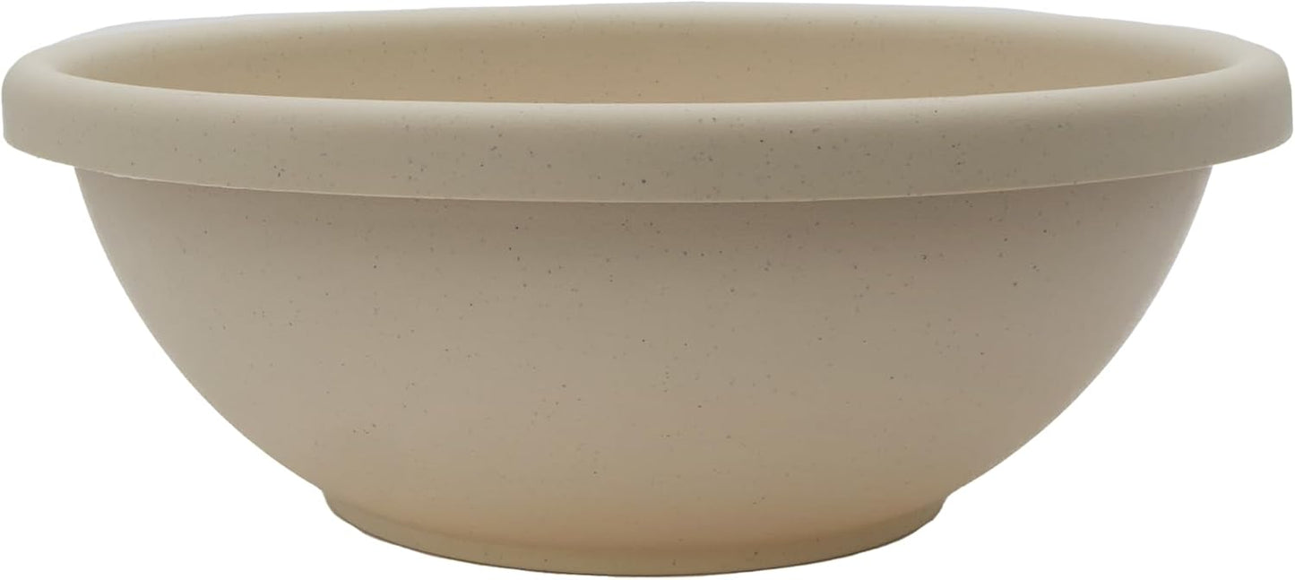 The HC Companies Shallow Planter with Drainage - Contemporary Garden Bowl Planter for Flowers, Herbs & More - Round Succulent Planter Pot for Indoors and Outdoors (24" Cottage Stone, Pack of 1)