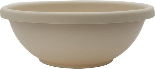 The HC Companies Shallow Planter with Drainage - Contemporary Garden Bowl Planter for Flowers, Herbs & More - Round Succulent Planter Pot for Indoors and Outdoors (24" Cottage Stone, Pack of 1)