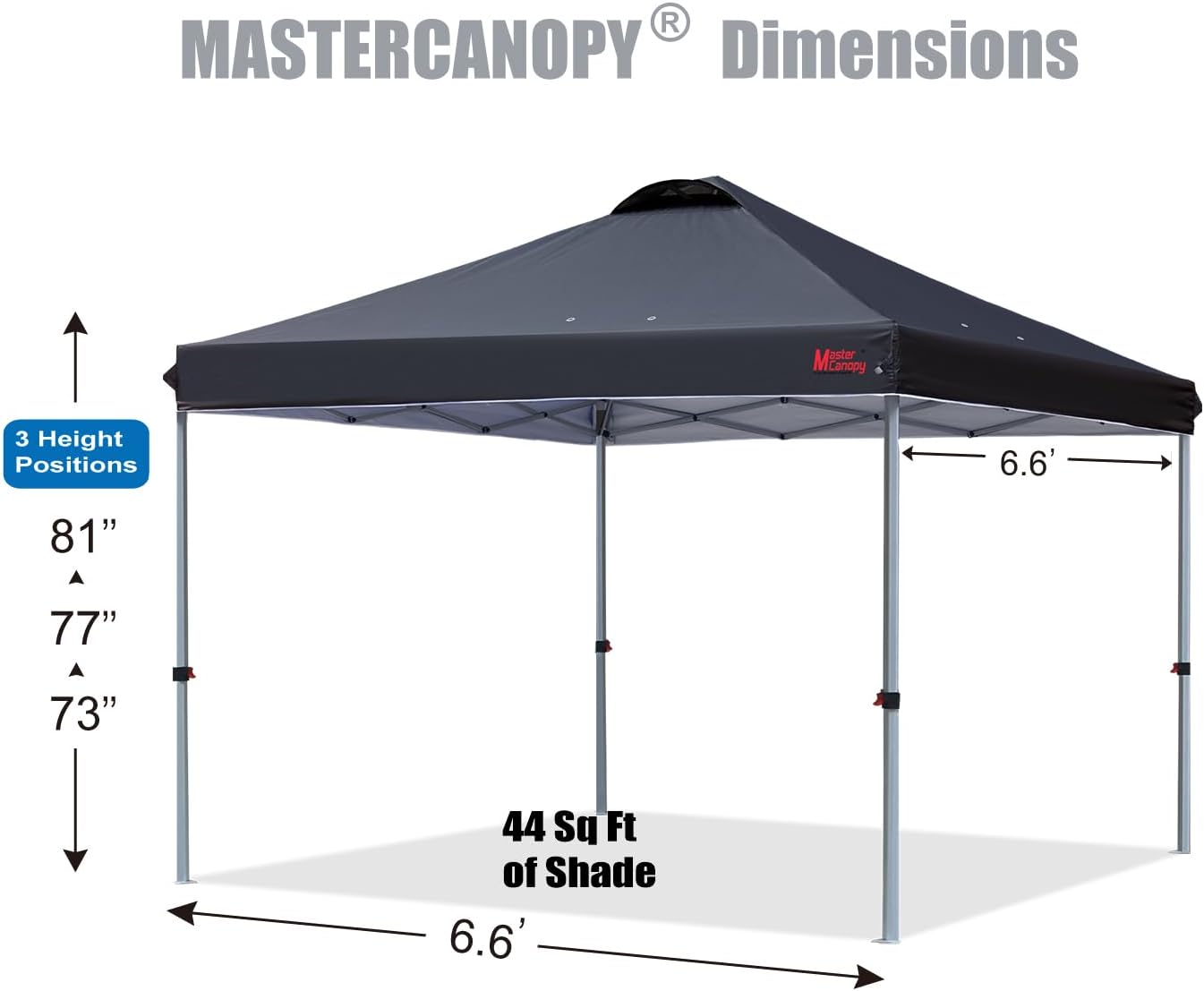 MASTERCANOPY Durable Pop-up Canopy Tent with Roller Bag (Black)
