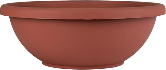 The HC Companies 13 Inch Garden Bowl Planter - Shallow Plant Pot with Drainage Plug for Indoor Outdoor Flowers, Herbs, Clay