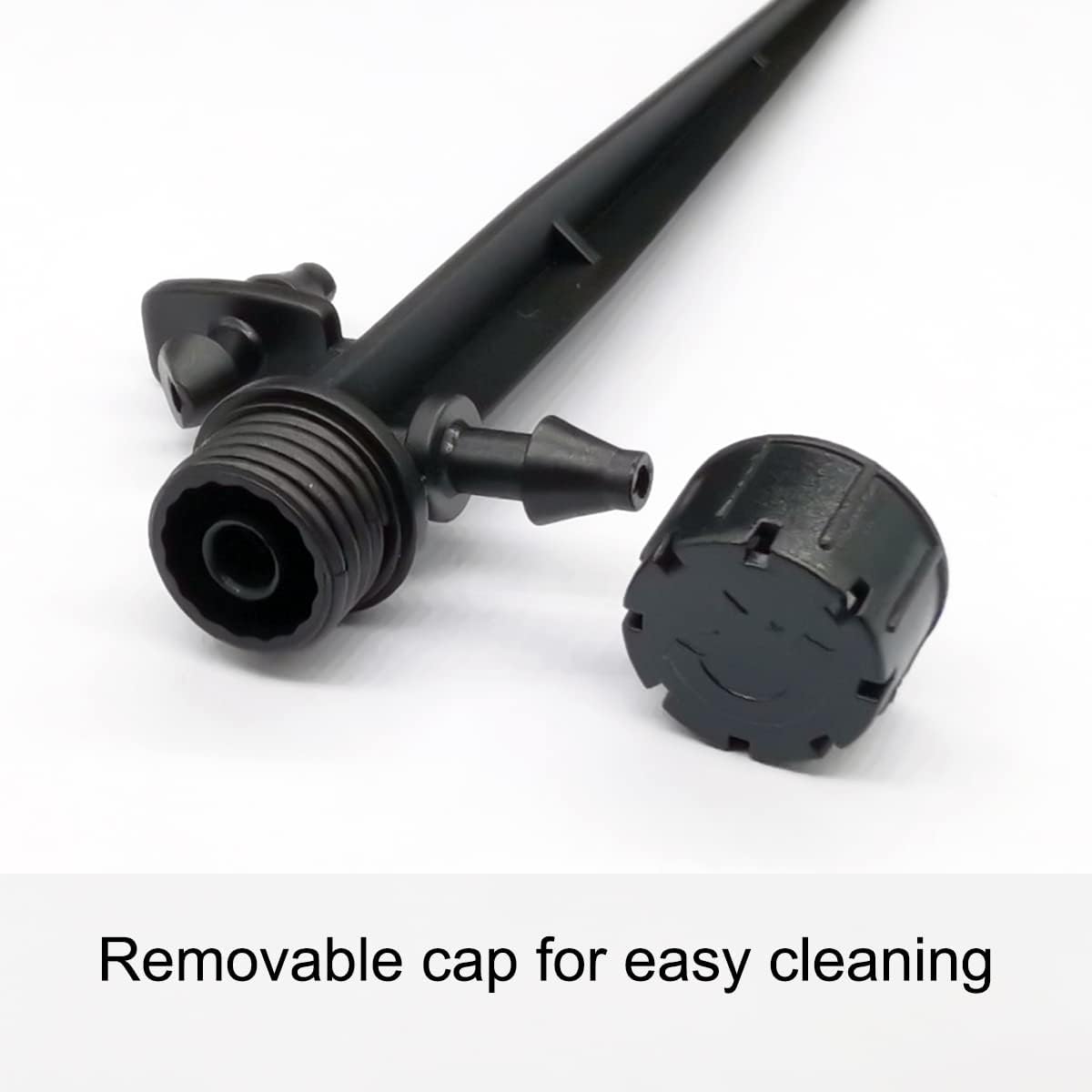 25 Pcs Drip Irrigation Emitters, Adjustable Flow 0-18 GPH Irrigation Drippers with Stake, 360 Degree Flow Sprinkler Head, Micro Sprinkler for Garden Patio Lawn Flower Bed