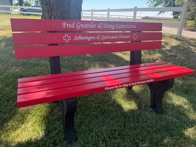 Memorial Park Bench with Color Filled epoxy Letters~Recycled Plastic~50 Year Plus Life