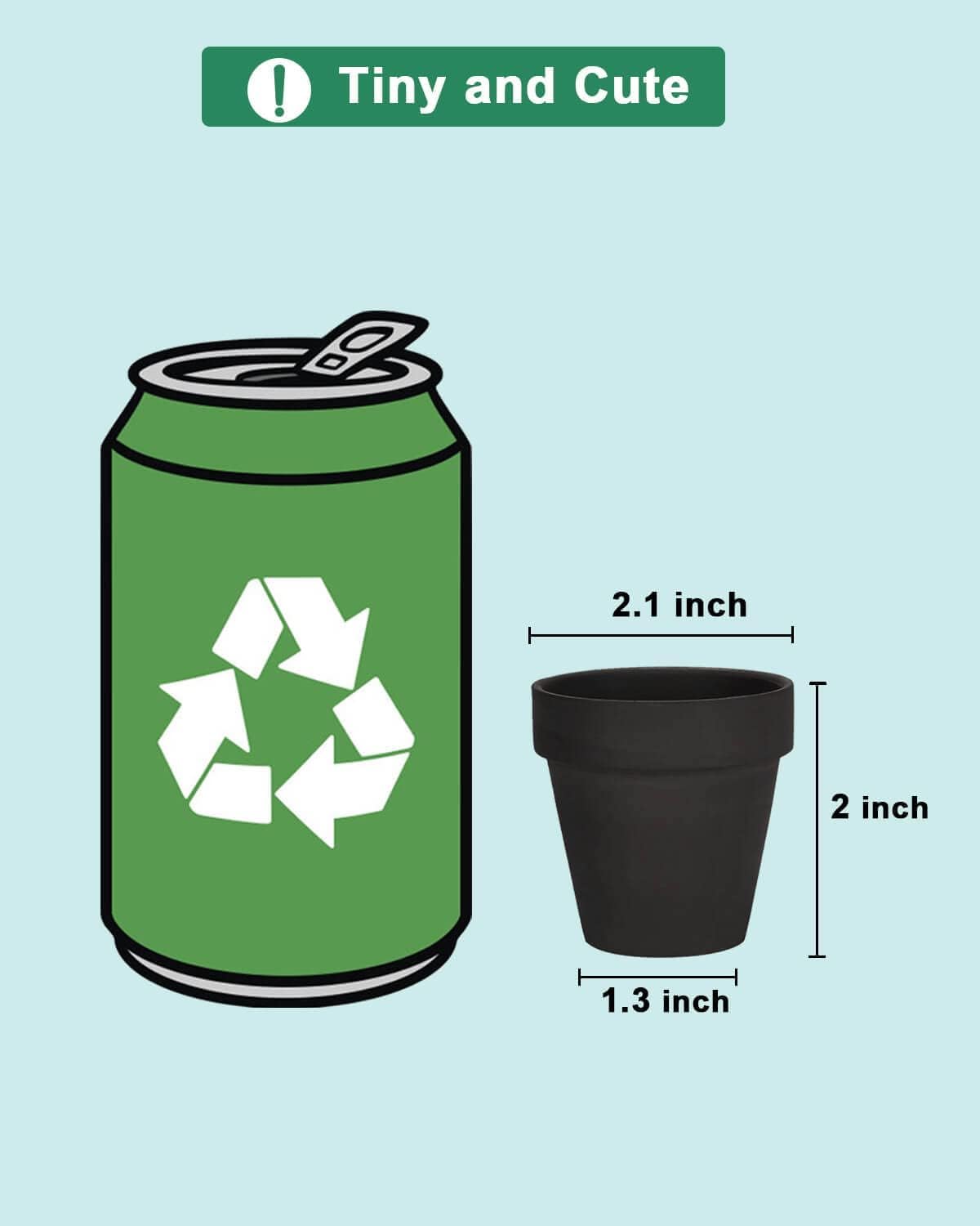 vensovo 48 Pcs Tiny Terracotta Pots - 2 inch Black Small Mini Clay Pots with Drainage Holes for Indoor/Outdoor Succulent Plants, Crafts, Wedding Favor